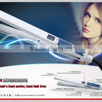JB-888 LED Color Leather Hair iron Straightener