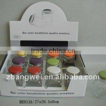 glass transparent jar set with display box
