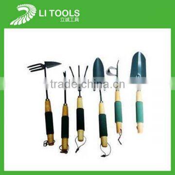 hand mini multifunction garden weeding tool of wood handle