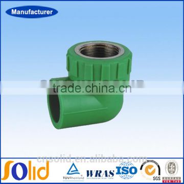 Plastic plumbing materials green ppr pipe 90-degree elbow(Copper Thread)