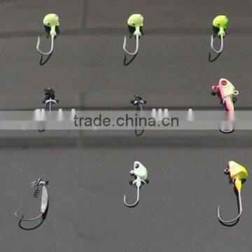 new type colorful lead material fishing jig head with two piece hook