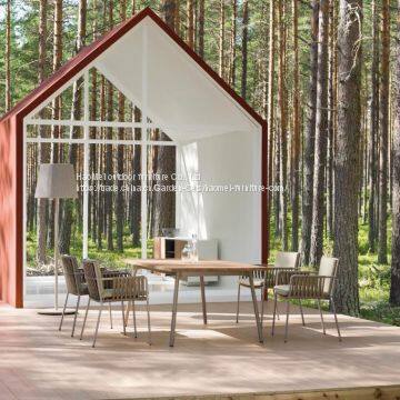 Dining Table Chair Aluminum Frame Rope Weave Taiwan Olifen Back/Seat Cushion Outdoor Garden photo-3