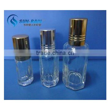 Golden color fine mist sprayer plastic perfume empty glass bottle