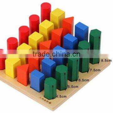Ealy Education Montessori Wood Baby Toy Geometry Cylinder Ladder Block Puzzle photo-4