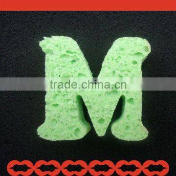 soft cellulose letter shaped bath sponge