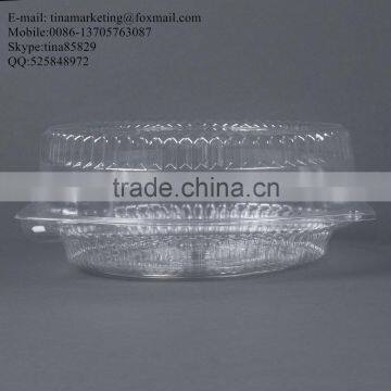 10" Hinged OPS Plastic Deep Pie Container, Plastic Clamshell Round Hinged Cake Container photo-4
