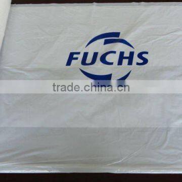 LDPE Ivory Color With FUCHS Printing and Two Pockets Plastic Disposable Car Seat Cover