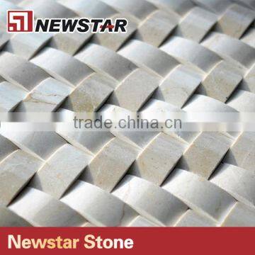 Newstar Herringbone 3d Cambered Crema Marfil Polished Tile Mosaic photo-3
