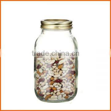 High quality clear 32oz glass mason jar for storage