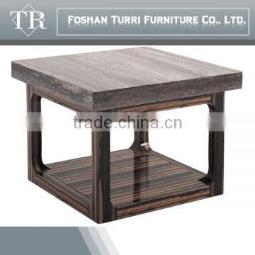 European Luxury Marble Wood Coffee Table for Living Room Set photo-3