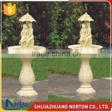 Garden decor carved lovers water marble fountain for sale NTMF-012LI