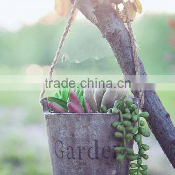 Succulents Wooden Decorative Flower Pot photo-3