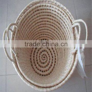 Natural Maize Rope Customized Laundry Storage Proofing Basket Nesting for Home Decoration Corn Husk Rope Woven Basket photo-3