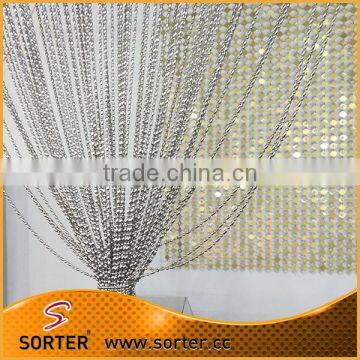 Water Fall Effect Shiny Metal Ball Chain Room Divider