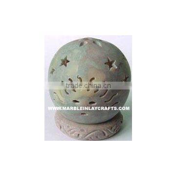 Soapstone Candle Holder, Round Candle Stand