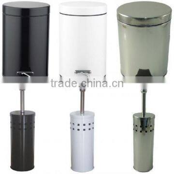 garbage bin and brush holder for toilet