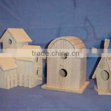 wholesale handmade painted wooden birdhouse ,wooden craft