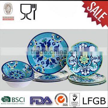 Factory wholesale customized logo print plastic dinner set melamine tableware