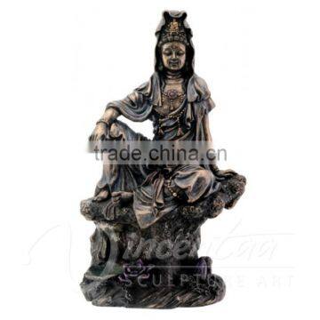 Indoor Fengshui Antique Art Metal Crafts Guanyin Bronze Buddha Statue for Sale photo-2