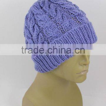 Wool Acrylic Knitted Winter Beanie Hat/chunky Beanie hat