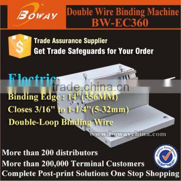 Closes 3/16" to 1-1/4"(5-32mm) 14"(356MM) binding edge wire binding machine