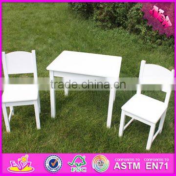 2016 New Design Home / School / Kindergarten White Kids Wooden Table and Chairs W08G145 photo-4