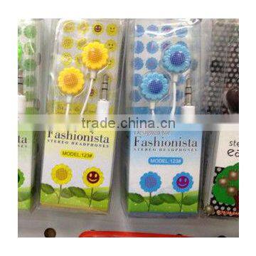 sunflower earphones Headphones 3.5MM BASS MP4 MP3 1 earphone