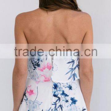 Floral Printing Playsuit With Ruffle Latest Design Summer Beach Romper photo-4