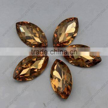 Decorative pointed back Smoked Topaz crystal stones for clothing