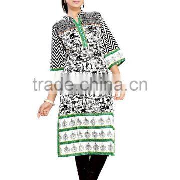 Pure Cotton Printed Styles Long Kurtis/fancy Kurti photo-2
