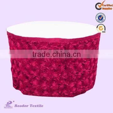 round rosette wedding table skirting