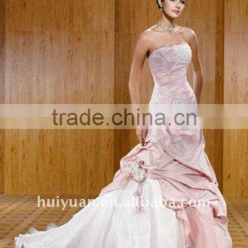 white and pink flower lace bridesmaid dress