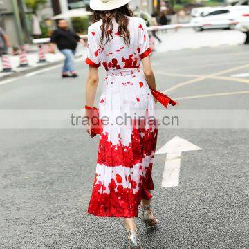 Maxnegio Elegant Maxi Long Sleeve Floral Print Dresses for Beach Dress photo-5