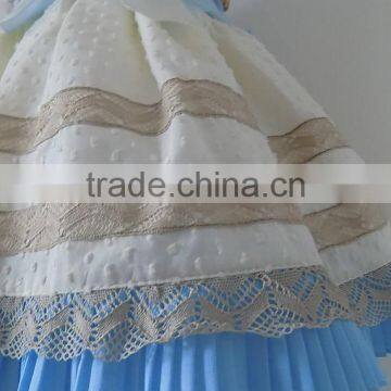 New Design Swiss Dots With Cape Collar Baby Girls Clothes Dress photo-4