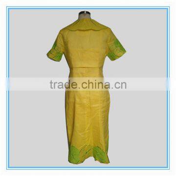 Hot Sale Lotus Leaf Embroidery Sexy Dress Collar Neck Designs for Ladies Suit photo-2