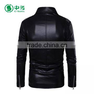 Fashion Style Multi Zippers Windproof Mens White / Red / Black Punk Leather Jacket for Sale photo-5