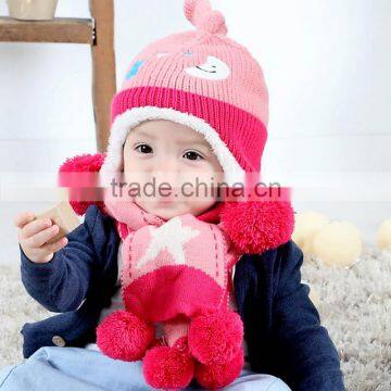 TC17004 Latest Fashion Funny Baby Fur Pom Pom Hat High Qulity Winter Warm Baby Beanie Hats Wholesale photo-4