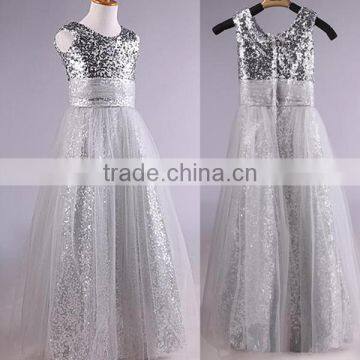 Flower Girls Sequins Tutu Dress Kids Long Birthday Party Dress photo-4