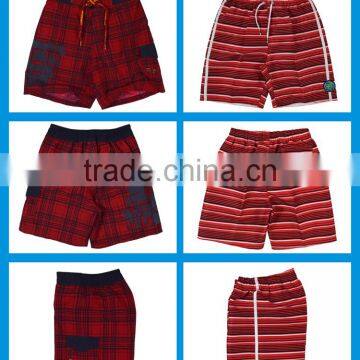 Red Stripe Digital Printing Kids Board Shorts in 100% Polyester Fabric photo-4