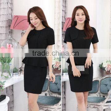 High Quality 2017 Hot Sell Short Sleeve Newest Design Stylish Ladies Suit Hotel Uniform photo-6