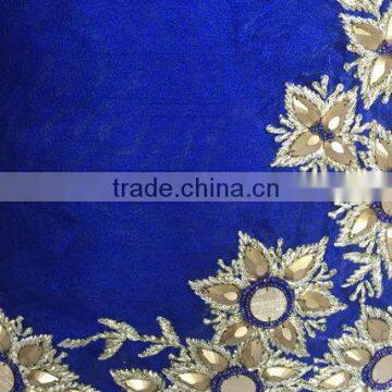 Blue Gold Pillows Blue Gold Embroidery Accent Pillow Embroidery Pillow Cover Indigo Blue Gold Pillowcase photo-5