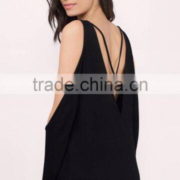 2017 Latest Fashion Design Sexy Women Clothing Black Lady Top photo-4