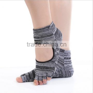 open toe socks cotton knitted yoga socks