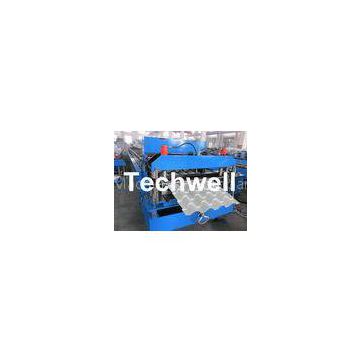 Roof Color Steel Tile Roll Forming Machine With Hydraulic Pressing For Metal Roof Tile