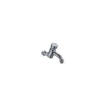 One Hole Wall Mounted Push Self Closing Basin Mixer Taps Coating Luster