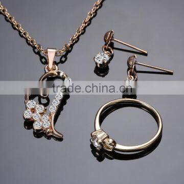 Bride Wedding Jewelry Set Crystal Women Necklace Earrings