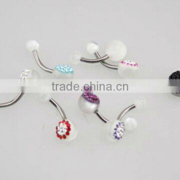 Belly ring body piercing steel bar