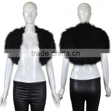 YR124 Women Real Fox Fur Shrug/ Knitted Fox Fur Shawl