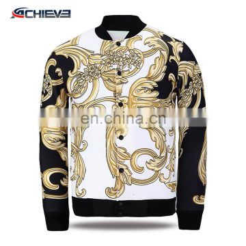 Custom digital print ski jacket , elegant women denim jacket