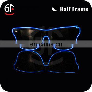 New Wholesale Led Flash Party Wear Half Frame EL Wire Glasses Sunglasses photo-5